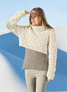 Pull court torsadé manches mitaines Carole