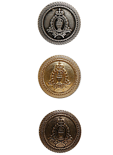 Lot de 6 boutons métal blason Ø 20 mm