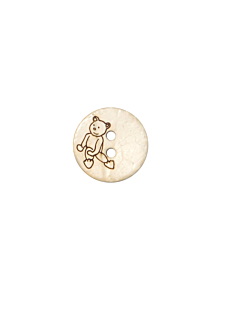 Lot de 6 boutons en noix de coco ourson Ø 18 mm