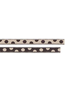 Ruban à pois beige / marron 5 mm x 1 m.
