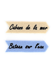 Lot de 2 écussons bleu et beige