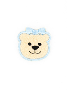 Ecusson tète ours bleu 30 x 30 mm