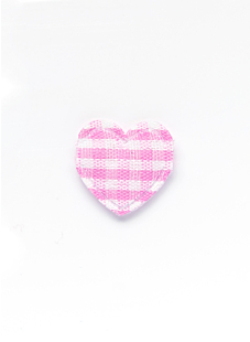 Ecusson coeur vichy rose