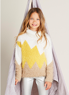 Pull jacquard col roulé