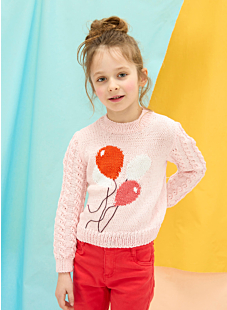 Pull jacquard manches ajourées Cannelle