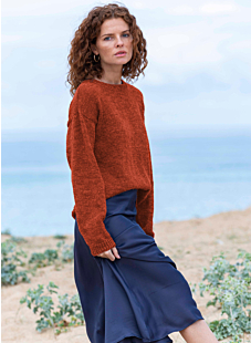 Pull jersey col rond manches droites Sidonie