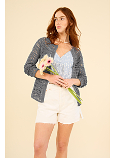 Gilet empiècement au crochet Capucine
