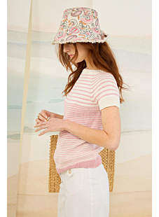 Pull top down rayé Colombe