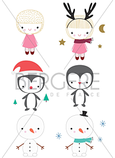 Lot de 2 planches pour customisation Personnages à habiller, 21 x 30 cm, Bergère de France