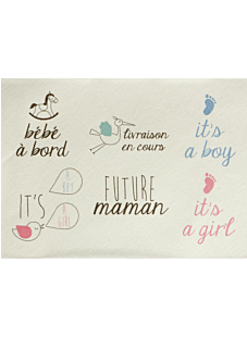 Planche 'Future maman' pour customisation, 22 x 30 cm, Bergère de France