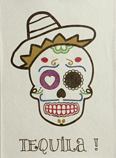 Lot 2 planches  Têtes de mort et cactus pour customisation, 22 x 30 cm, Bergère de France