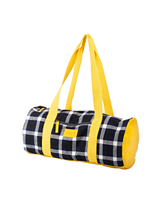 Sac tricot Tartan jaune, 45 x 22 cm