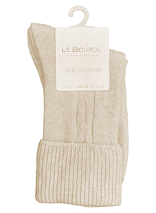 Chaussettes à revers laine cachemire Taille 39/41 écru