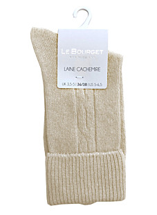 Chaussettes à revers laine cachemire Taille 36/38 beige