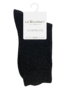 Chaussettes unies Cachemire Soie Noir T39/41