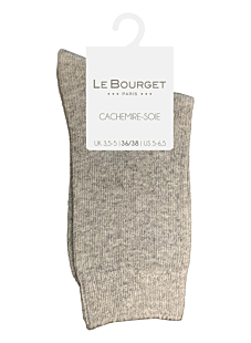 Chaussettes unies Cachemire Soie Gris T39/41