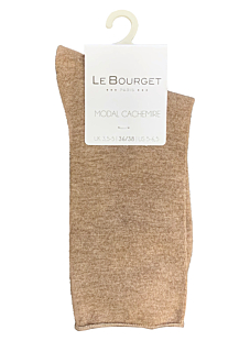 Chaussettes bord roulotté modal cachemire CamelT36/38