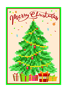 Kit broderie diamant Carte de voeux Merry Christmass
