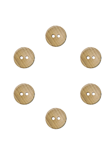 Lot de 6 boutons hêtre Ø 14 mm Naturel