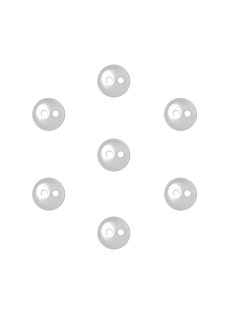 Lot de 7 boutons boule effet nacré Ø 9mm Blanc