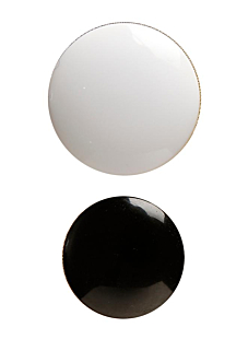Lot de 8 boutons laqués queue tunnel Ø 20 mm Noir