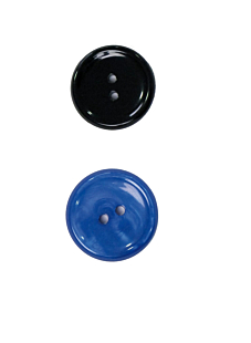 Lot de 6 boutons Ø 27 mm Bleu