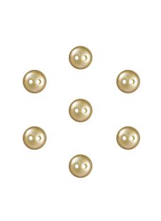 Lot de 7 boutons boule effet nacré Ø 9mm Jaune