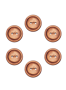 Lot de 6 boutons Rouille Ø 20 mm