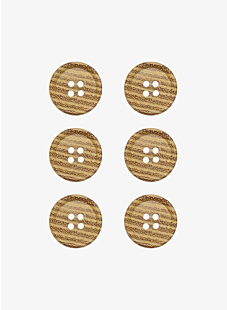 Lot de 6 boutons acacia Ø18 mm