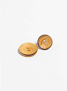 Lot de 6 boutons incurvés en buis Ø20 mm naturel