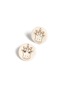 Lot de 6 boutons Licorne en noix de coco ⌀ 18 mm