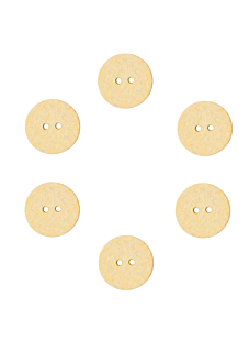 Lot de 6 boutons coton recyclé jaune Ø 18 mm