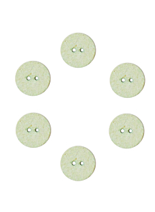 Lot de 6 boutons coton recyclé vert Ø 18 mm