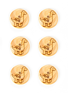 Lot de 6 boutons buis diplodocus Ø 18 mm