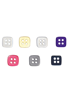 Lot de 6 boutons carrés 10 mm Purple