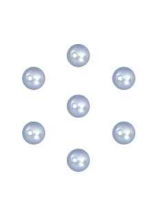 Lot de 7 boutons boule effet nacré Ø 9 mm Bleu