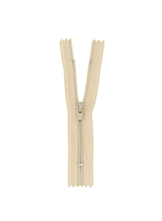 Fermeture nylon non séparable beige clair, 15 cm