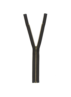 Fermeture laiton séparable marron foncé, 40 cm