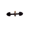 Lot de 2 brandebourgs perforés avec bûchette façon corne Marron Long 16 cm