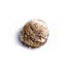 Pompon fourrure synthétique avec bouton pression à clipser Ø 15 cm flammé beige