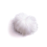 Pompon fourrure synthétique avec bouton pression à clipser Ø 15 cm Blanc