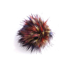 Pompon fourrure avec bouton pression Ø 15cm multico