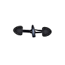 Lot de 2 brandebourgs perforés avec bûchette façon corne Noir long 16 cm
