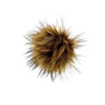 Pompon fourrure synthétique avec bouton pression à clipser Ø 15 cm renard
