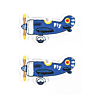 Lot de 2 écussons Avion bleu