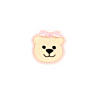 Badge tête ours rose 30 x 30 mm