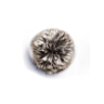Pompon fourrure synthétique avec bouton pression à clipser Ø 15 cm flammé gris
