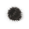 Pompon fourrure synthétique avec bouton pression à clipser Ø 15 cm Anthracite