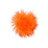 Pompon fourrure Ø 15 cm avec bouton pression Orange fluo