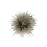 Pompon fourrure Ø 15 cm avec bouton pression beige cendré